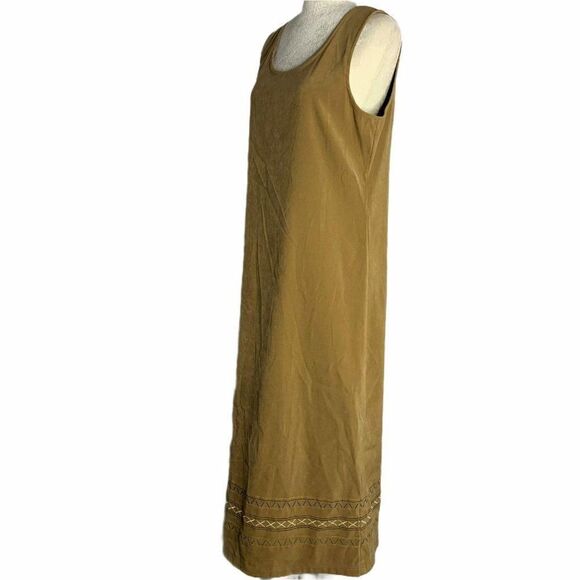 Vintage Velvet Sleeveless Maxi Dress M Brown - Picture 3 of 7
